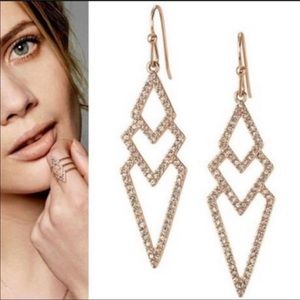 Stella & Dot rose gold pave earrings